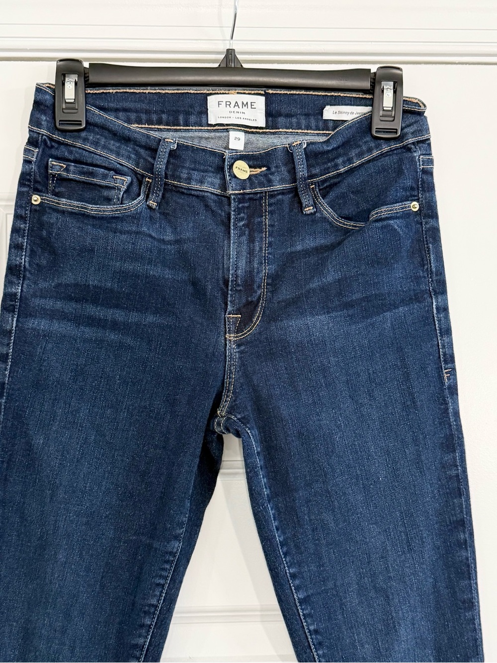 FRAME Le Skinny de Jeanne Jeans Women’s 29 Dark Wash Stretch Cotton - Picture 3 of 10